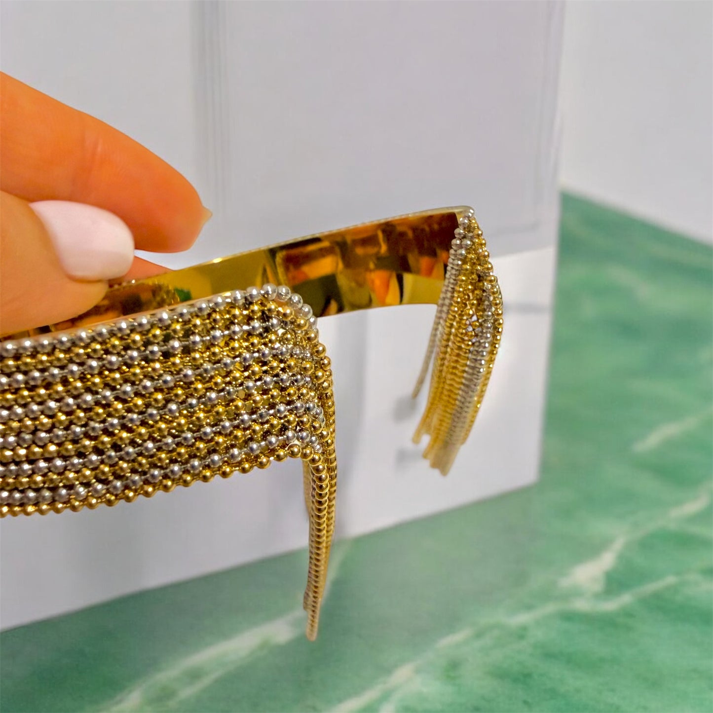 18k gold plated Open bangle bracelet