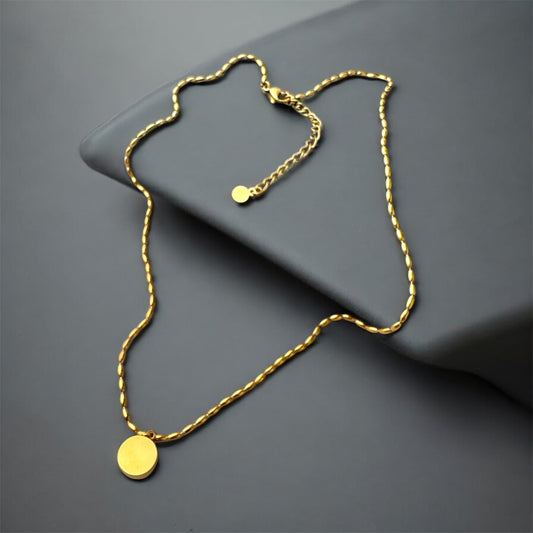 Natural moonstone 18k gold plated necklace