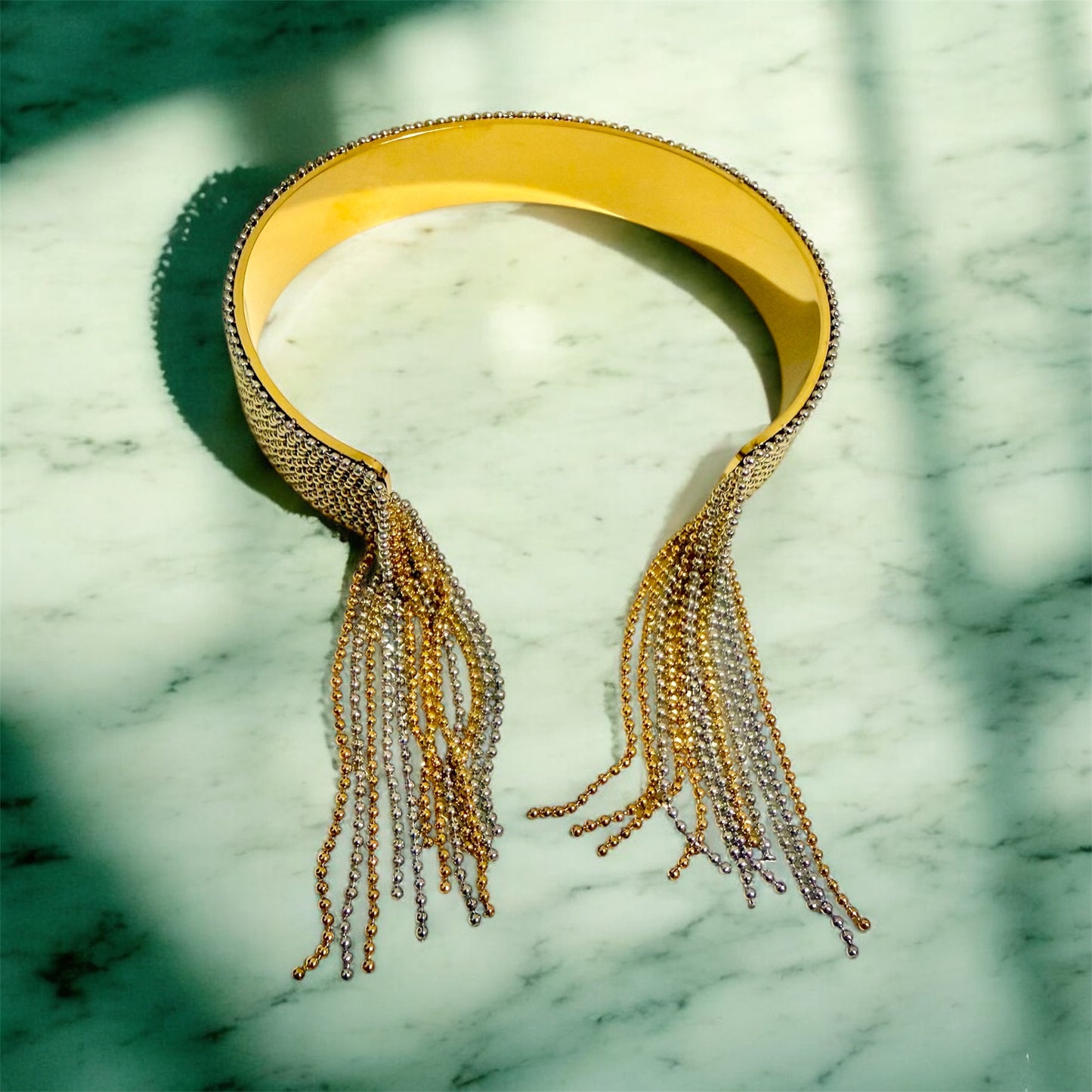 18k gold plated Open bangle bracelet