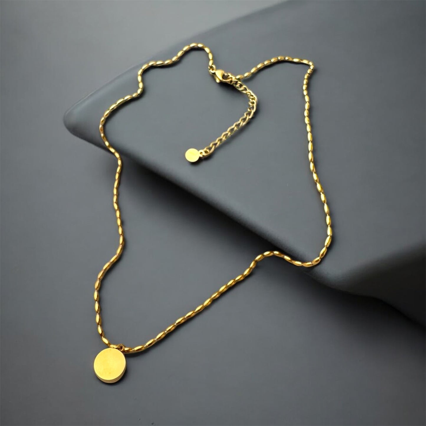 Natural moonstone 18k gold plated necklace