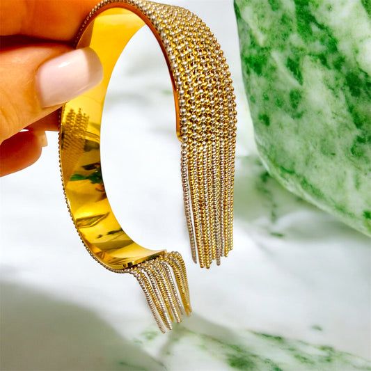 18k gold plated Open bangle bracelet